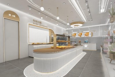 现代甜品面包店3D模型下载